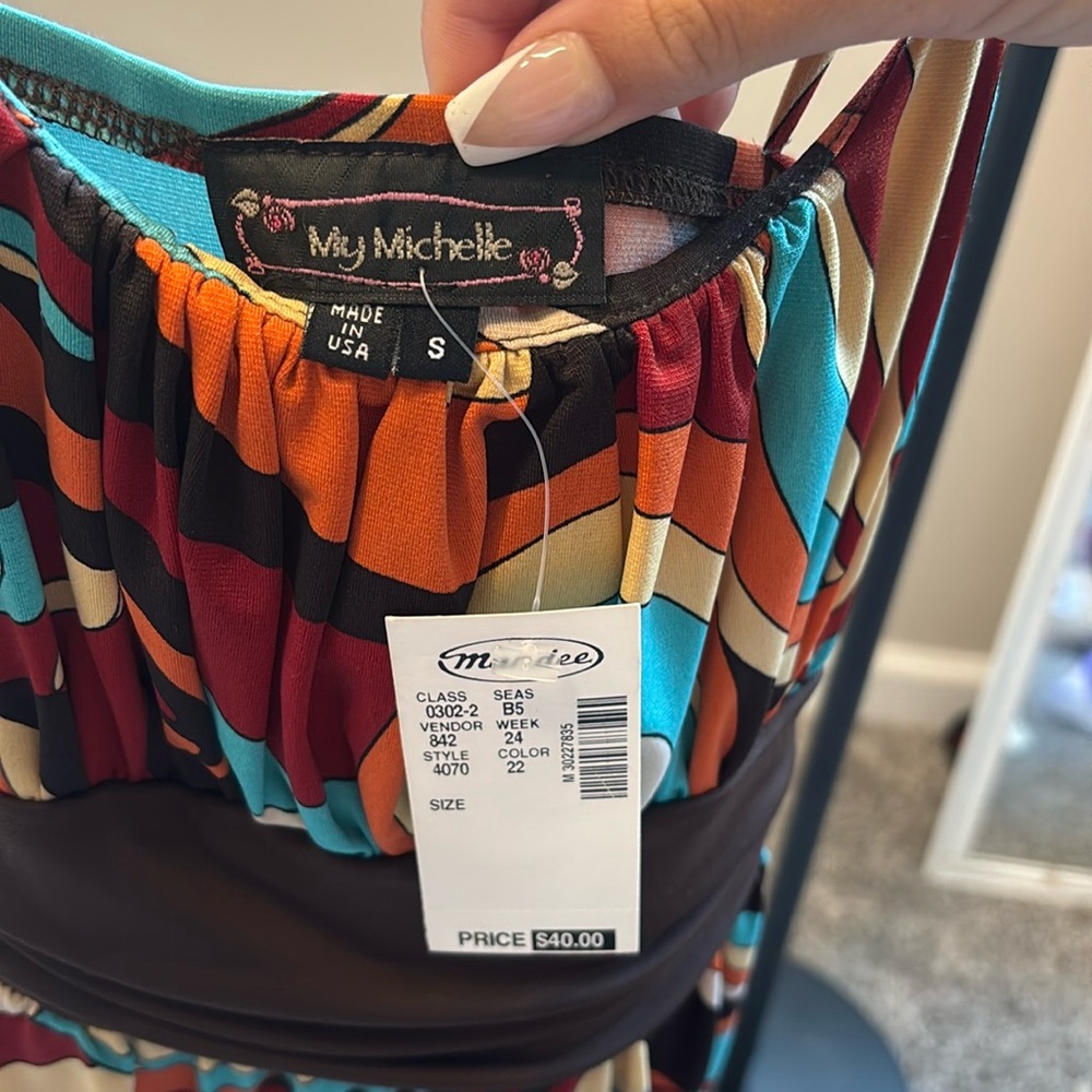 My Michelle Colorful Patterned Dress